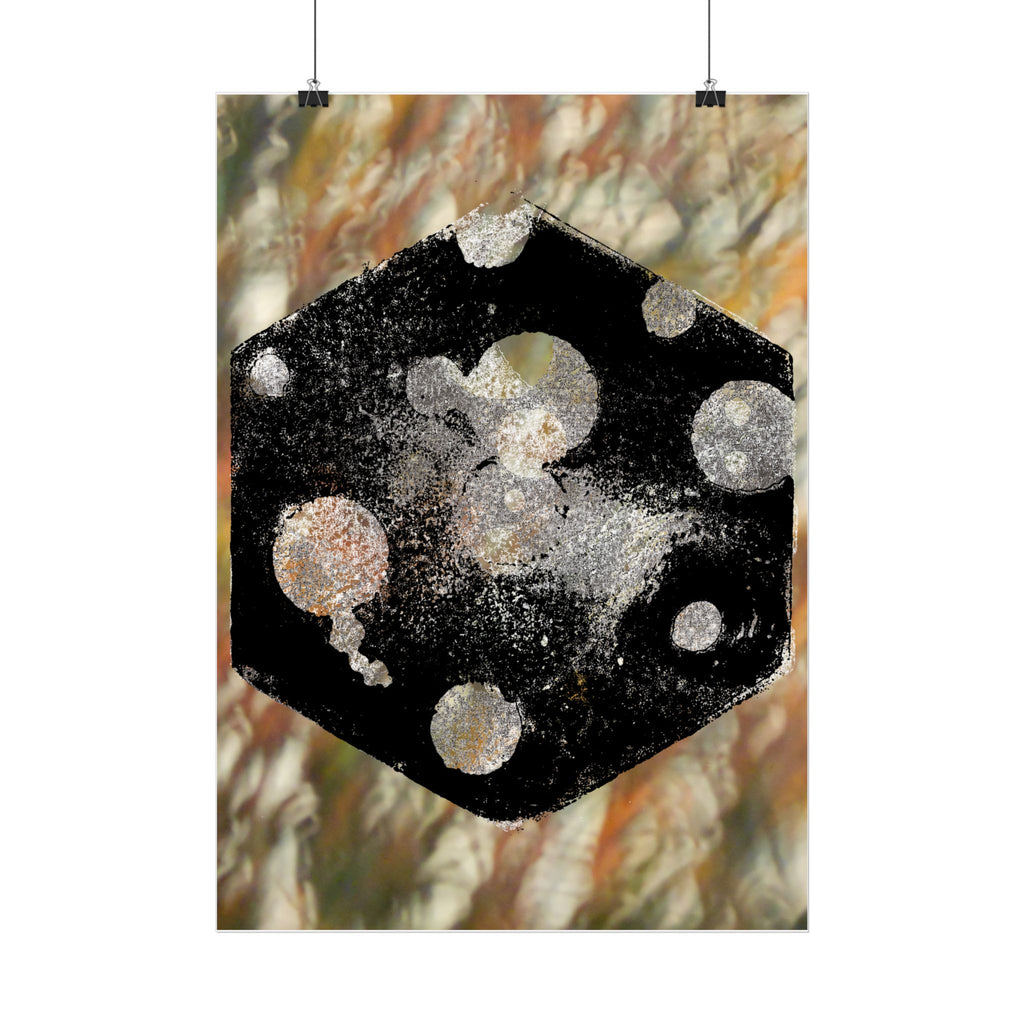 Abstracte verticale poster — Abstracte kosmische zeshoek kunstprint 