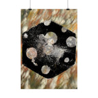 Abstracte verticale poster — Abstracte kosmische zeshoek kunstprint 