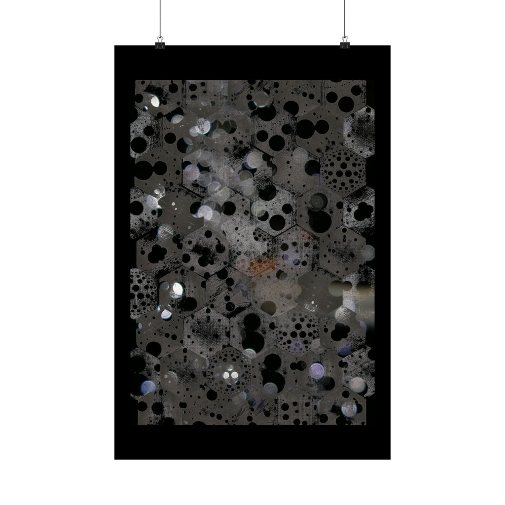Abstract Black Bubble Matte Poster — Modern Geometric Wall Art