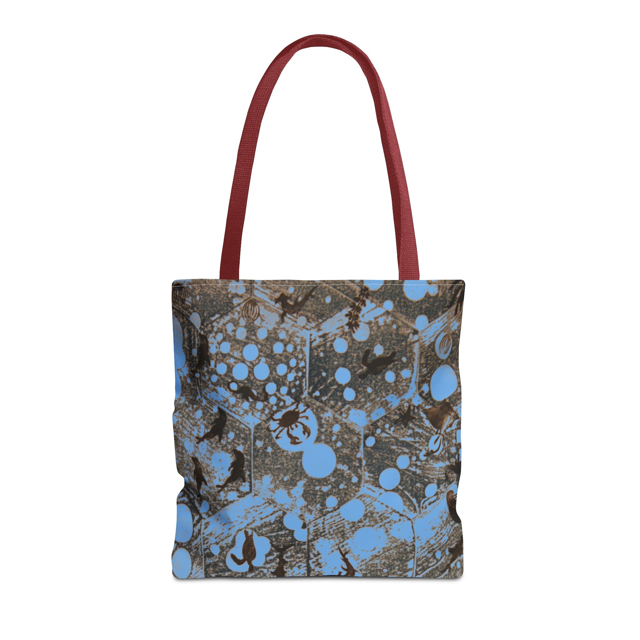 Abstract Blue Splatter Tote Bag - Artistic All-Over Print