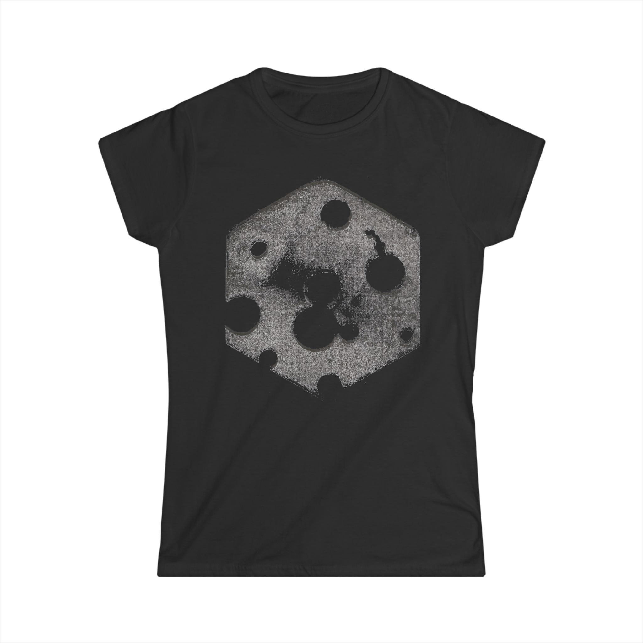 Dames T-shirt — Grunge Swiss Cheese Hex Graphic Tee 