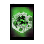 Abstract Green Nebula Matte Poster — Geometric Celestial Wall Art