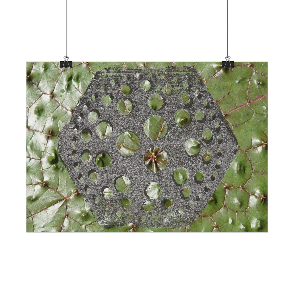 Geometric Hexagon Cutout Art Poster | Horizontal Poster