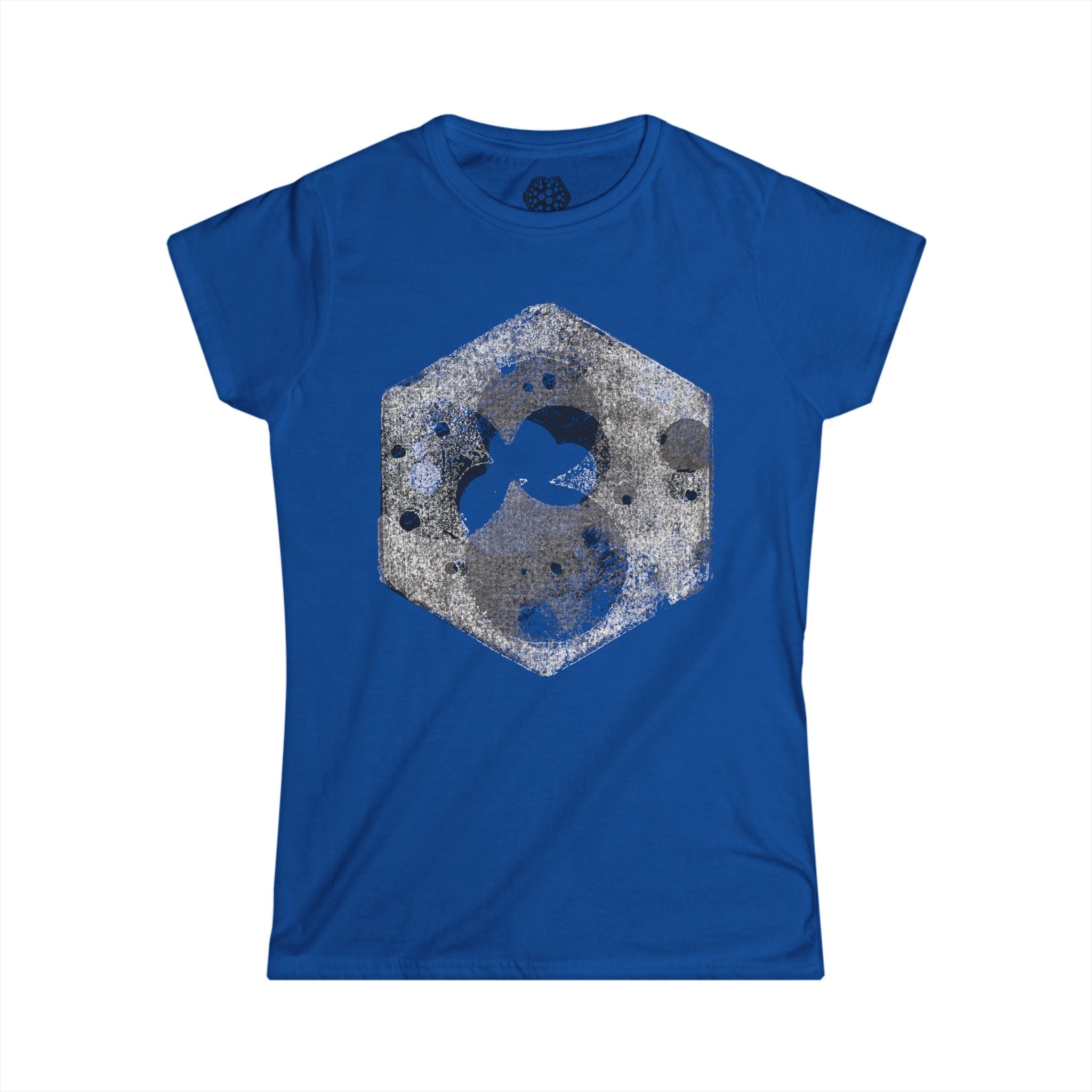 Damesshirt — Shirt met een verweerde zeshoekige wolkenprint 