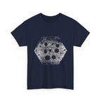 Hex Moon Graphic Tee Design Hex33 — Distressed Space Cheese Vintage Astronomy T-Shirt
