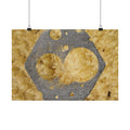 Zeskantmoer Macro Poster | Industriële textuur Matte Horizontale Poster 