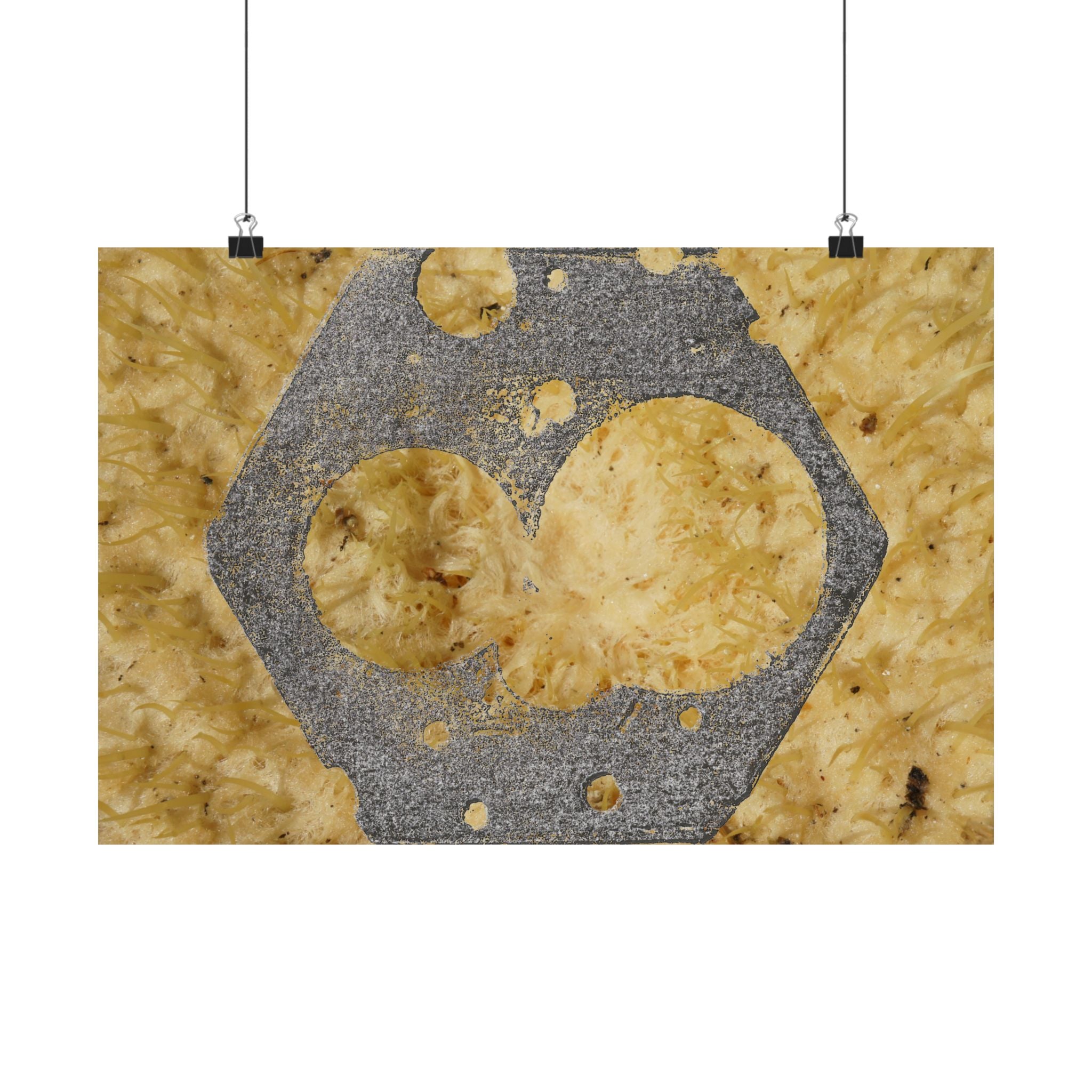 Hex Nut Macro Poster | Industrial Texture Matte Horizontal Poster