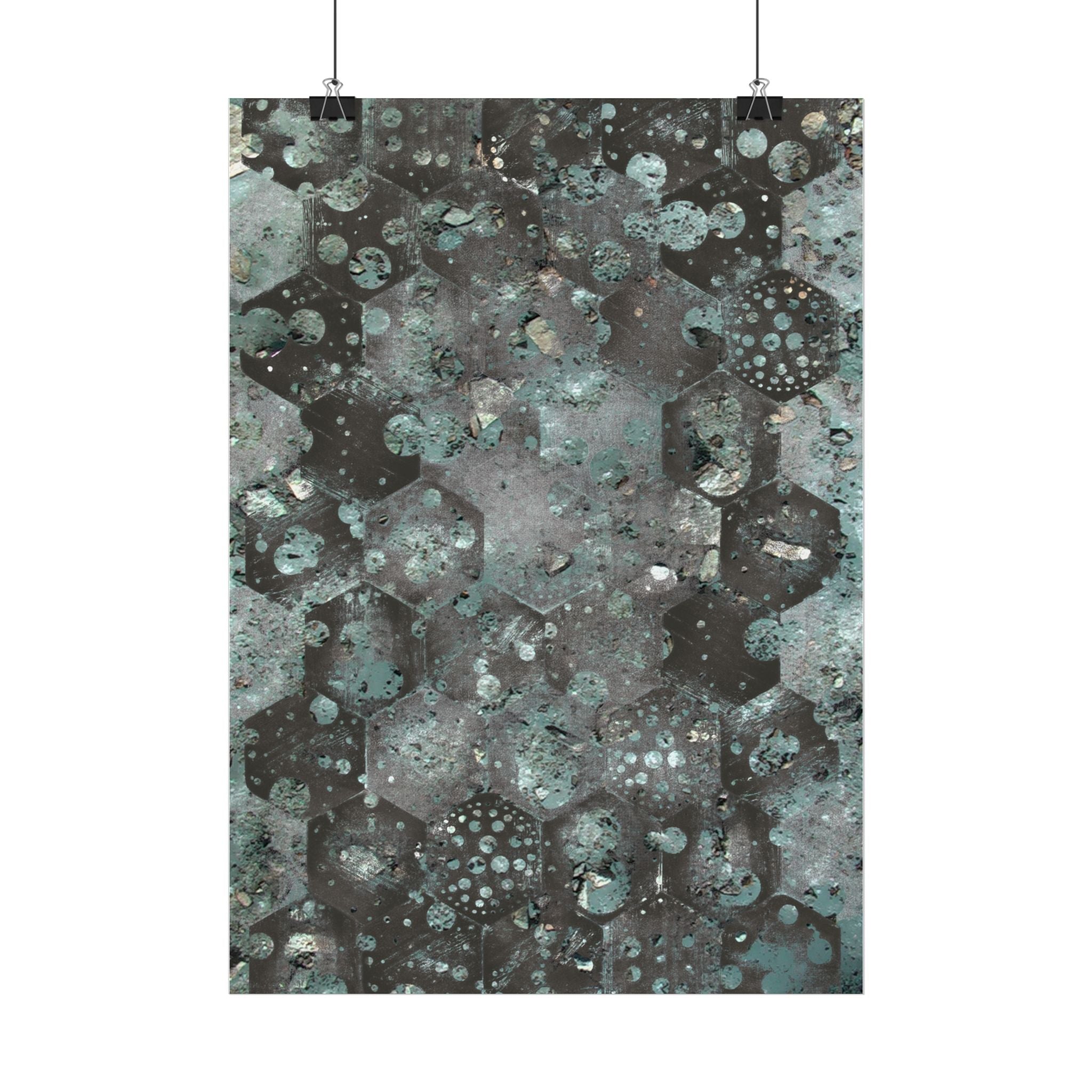 Abstracte geometrische zeshoekige patroonposter 