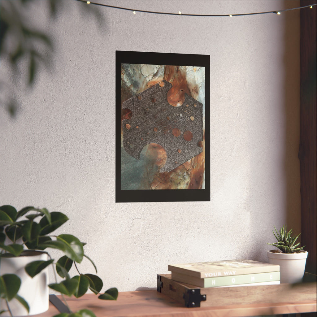 Abstract Rust & Stone Matte Poster — Industrial Geode Wall Art