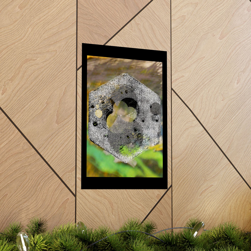 Abstract Hexagon Stone Matte Poster — Botanical Texture Wall Art