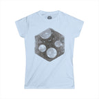Women's Tee — Vintage Space Hexagon Moon Graphic