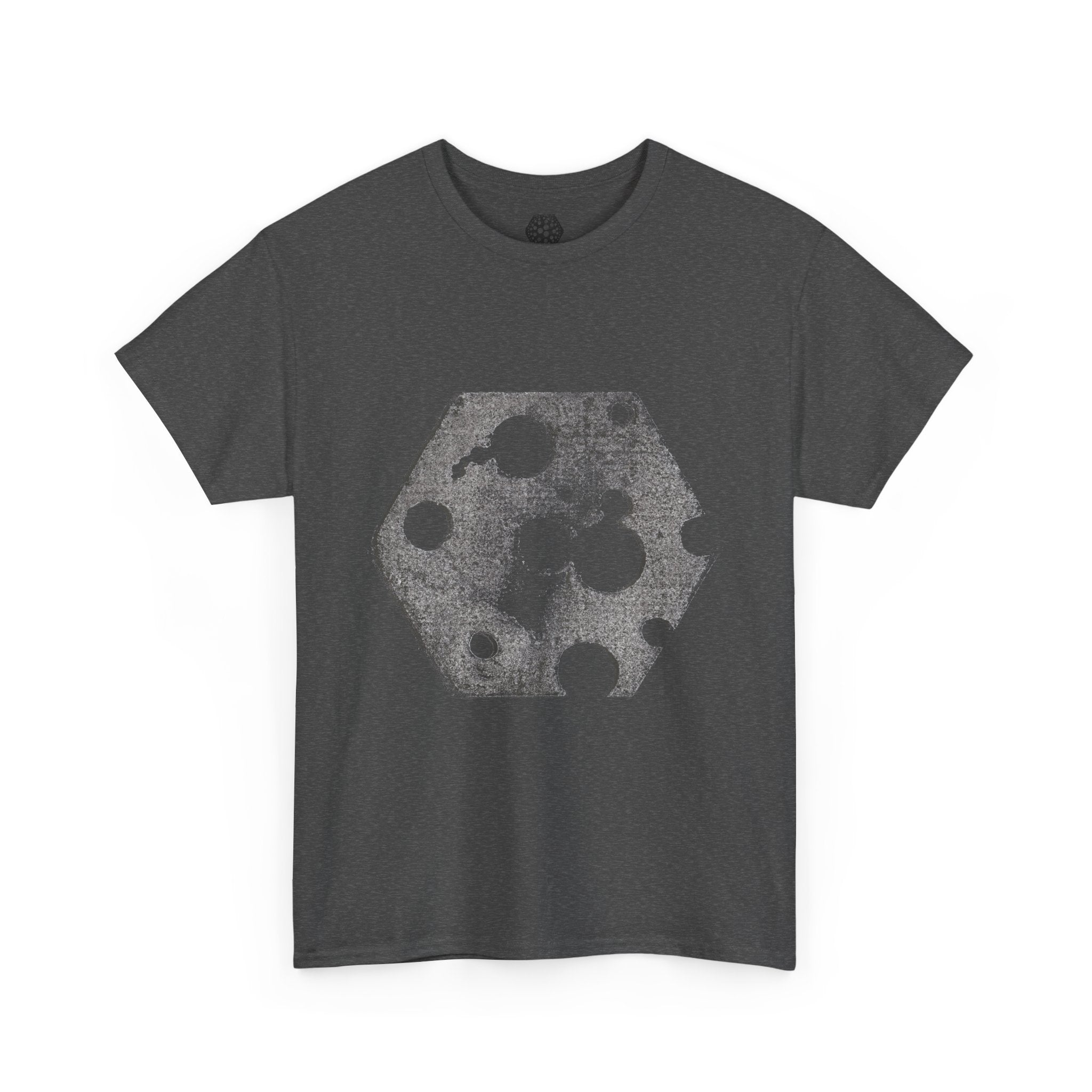 Hexagon Circles Graphic Tee — Digital Manual Print Art