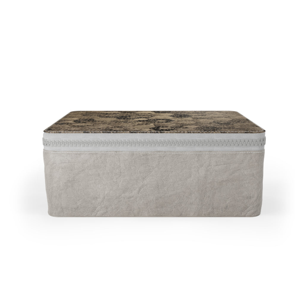 Vintage Hex Pattern Paper Lunch Bag – Distressed Sepia Geometric Lunch Tote