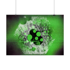 Abstract Neon Green Geometric Poster — Modern Sci‑Fi Wall Art