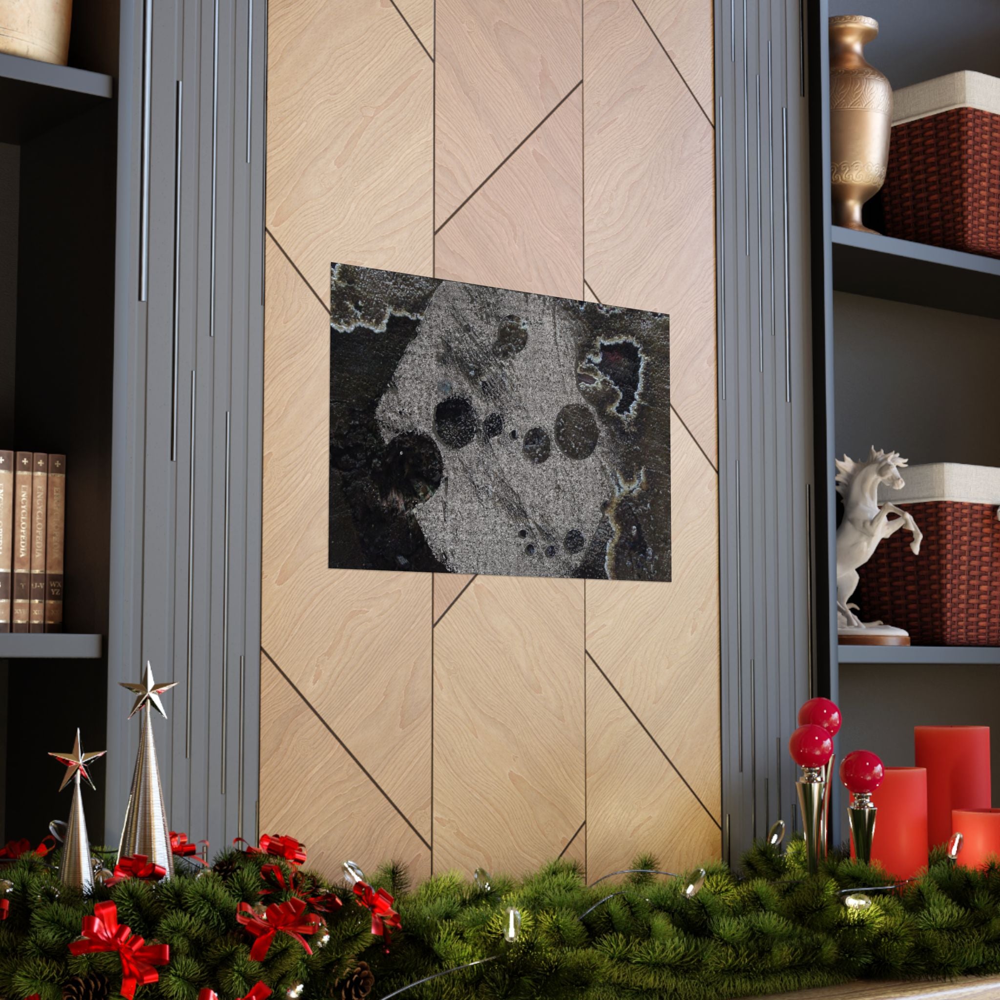 Abstracte grunge matte poster — Donkere textuur horizontale muurdecoratie 