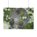 Botanical Daisies Hexagon Wall Poster – Modern Floral Art Print