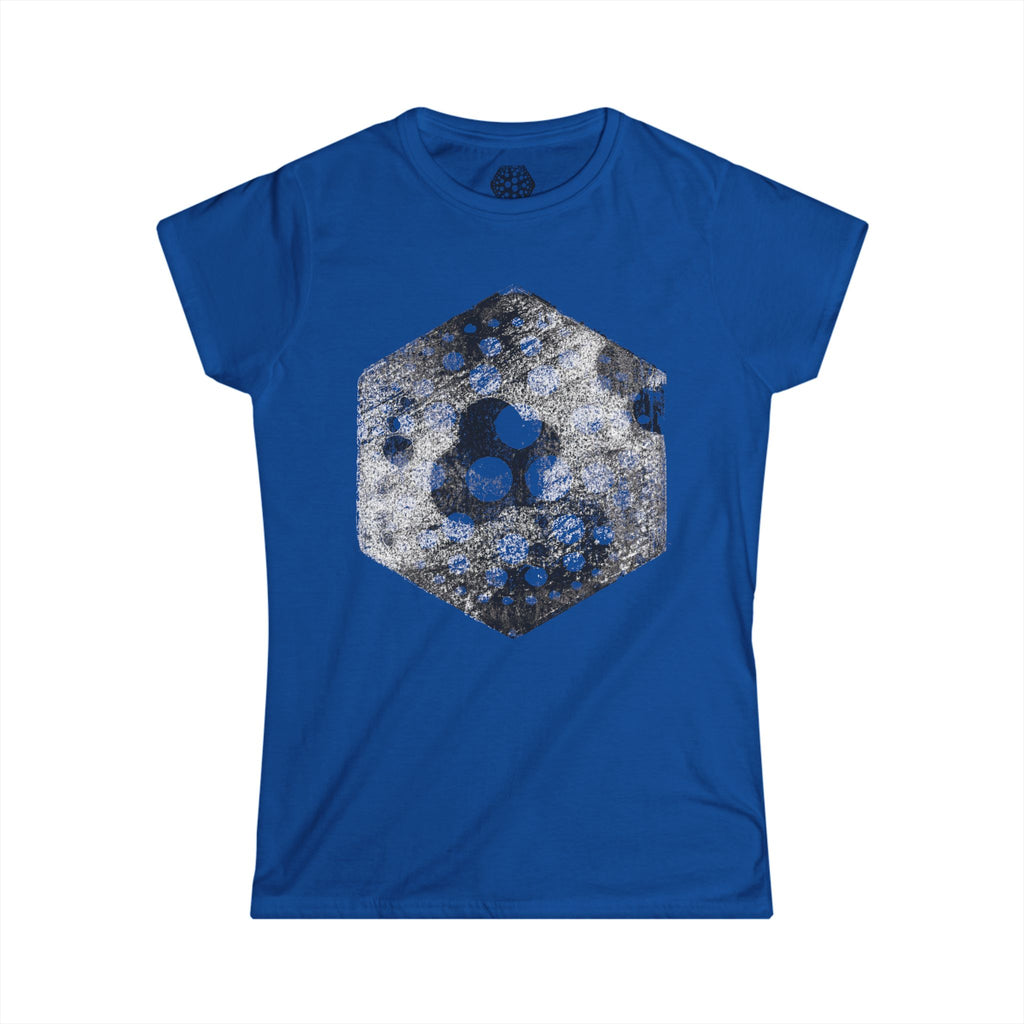 Hexagon Cosmic Dots Women's Tee — Vintage Space Geometry Graphic