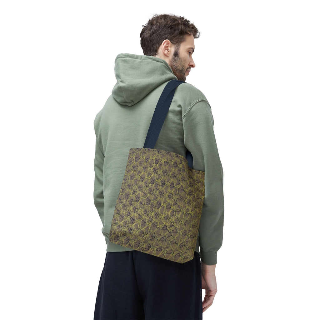 Abstract Olive Mosaic Tote Bag — All-Over-Print Reusable Shopper