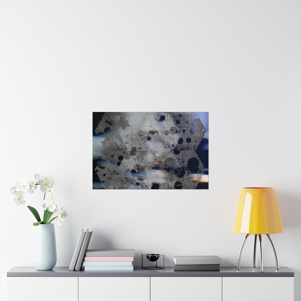Abstracte zeshoekige matte poster — Moderne geometrische kunstprint 
