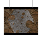 Matte horizontale poster — Horizontale kunst met metalen textuur van een kathedraalplafond 