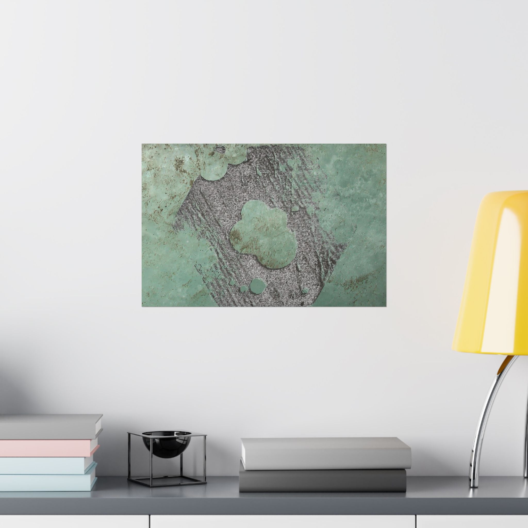 Abstract Green Patina Texture Poster | Matte Horizontal Poster