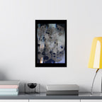 Abstract Geometric Matte Poster — Blue Hexagon Pattern Art Print