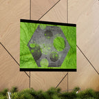 Abstract Green Hexagon Matte Poster — Modern Geometric Wall Art