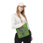 Green Abstract Coral Tote Bag – Ocean-Inspired All-Over Print Tote
