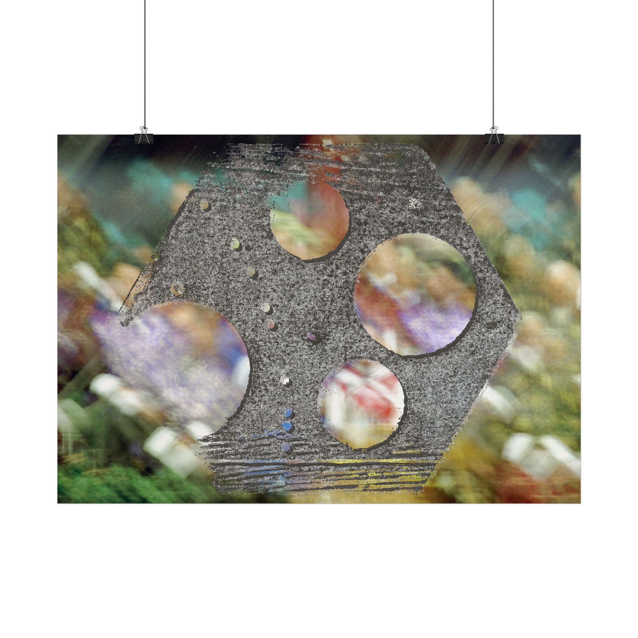 Abstracte geometrische gatenposter | Horizontale poster | Moderne textuur muurdecoratie 