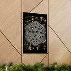 Hexagonal Orb Abstract Matte Vertical Poster | Geometric Space Art