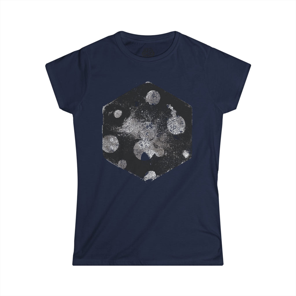 Hex Moon Graphic Tee — Minimalistisch hemels T-shirt voor dames 