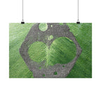 Groene abstracte cirkelkunst, matte horizontale poster | Moderne geometrische wanddecoratie 