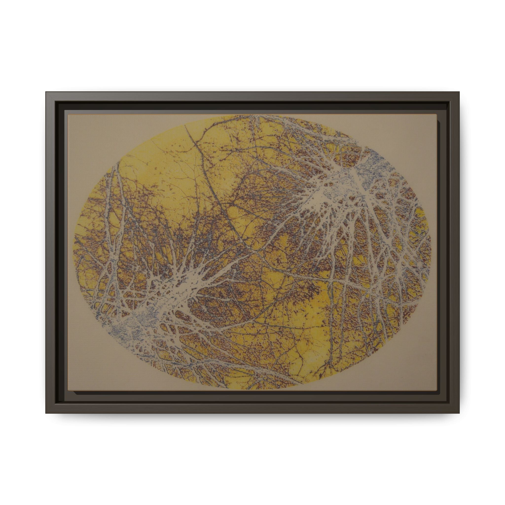 Abstract Golden Moon Canvas Framed Wall Art - no 37