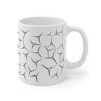 Cracked Stone Pattern Ceramic Mug — Minimal Black & White Coffee Cup