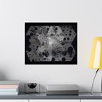 Abstract Hexagon Dots Matte Poster — Monochrome Industrial Wall Art