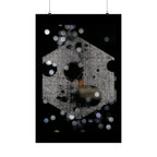 Night Lights Matte Poster — Hexagon Bokeh Abstract Art