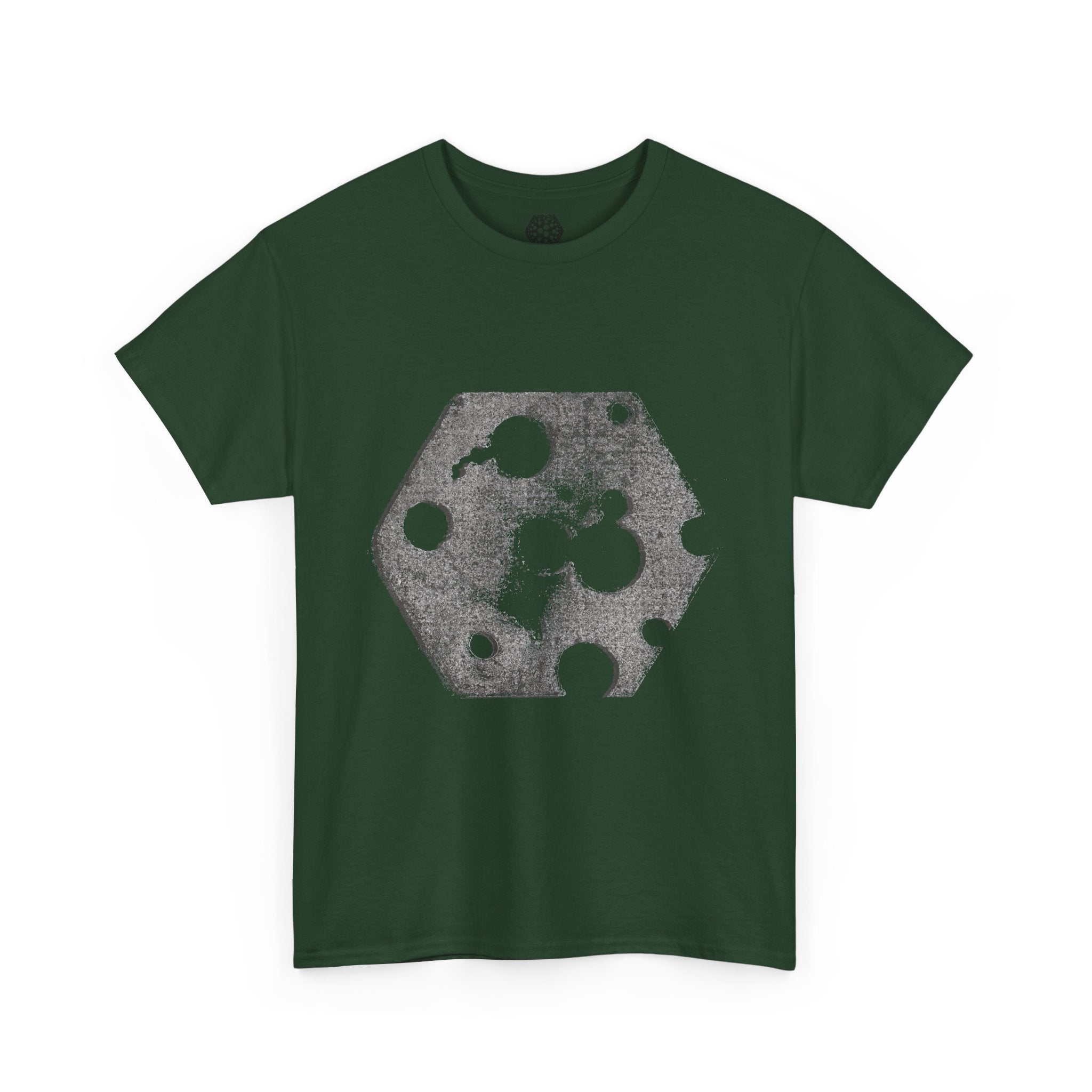 Hexagon Circles Graphic Tee — Digital Manual Print Art