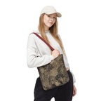 Vintage Hexagon Pattern Tote Bag – Sepia Geometric All-Over Print