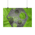 Abstract Green Hexagon Matte Poster — Modern Geometric Wall Art