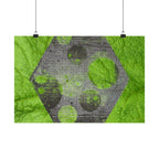 Abstract Green Hexagon Matte Poster — Modern Geometric Wall Art