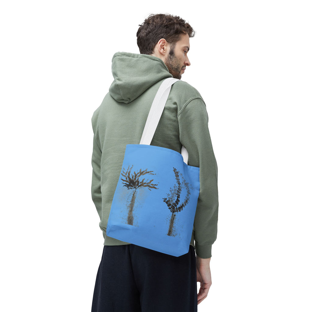 Botanical Sketch Tote Bag — Minimal Blue Wildflower Print