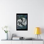Abstract Moon Phase Matte Poster — Dark Blue Textured Wall Art