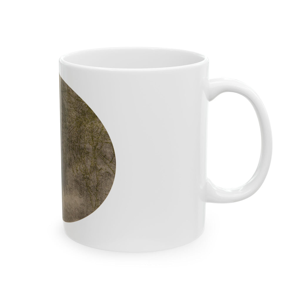 Vintage Woodgrain Ceramic Mug — Rustic Coffee Cup - no 43