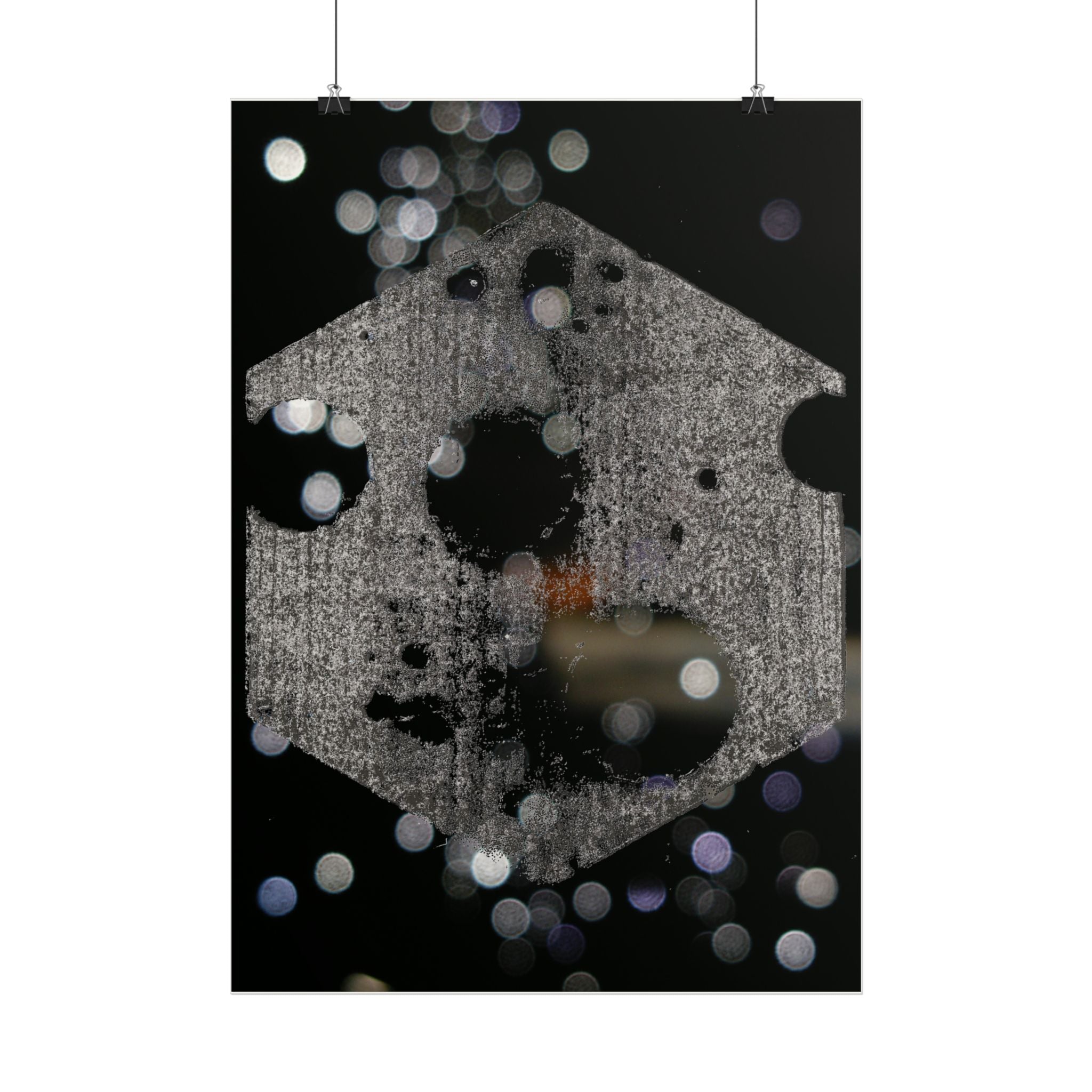 Night Lights Poster — Hexagon Bokeh Abstract Art