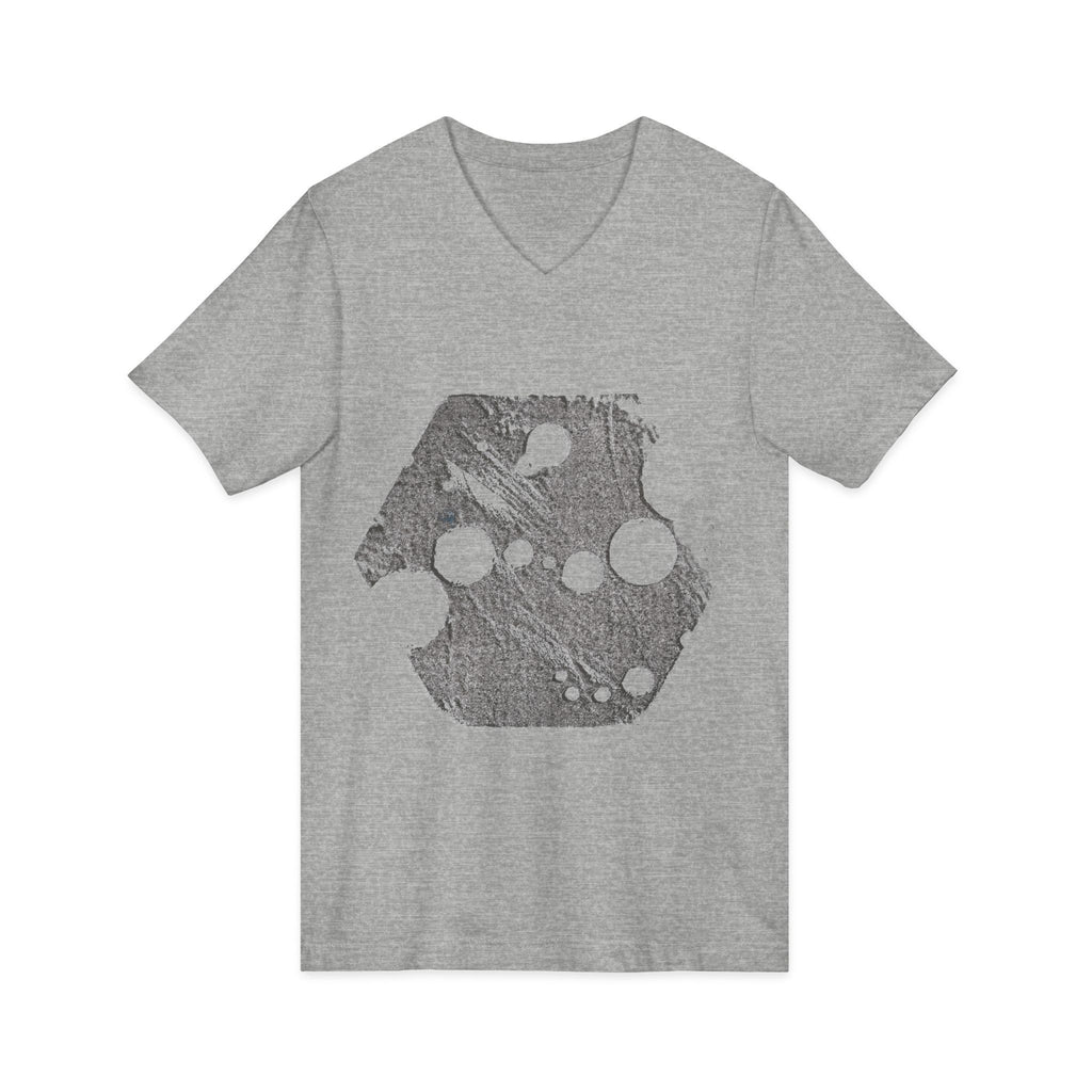 Hex Moon Graphic Tee Design Hex10 — Distressed Space Cheese Vintage Astronomy V-Neck T-Shirt
