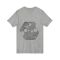 Hex Moon Graphic Tee Design Hex10 — Distressed Space Cheese Vintage Astronomy V-Neck T-Shirt