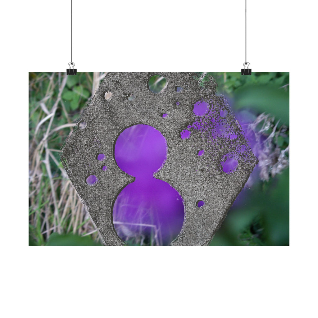 Paarse abstracte bokeh-uitgesneden poster | Matte horizontale poster 