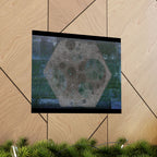 Abstract Moon Hex Matte Poster — Geometric Lunar Wall Art (Horizontal)