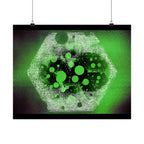 Abstract Green Hexagon Matte Poster — Sci‑Fi Geometric Wall Art