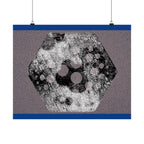 Abstract Hexagon Art Poster — Textured Geometric Matte Horizontal Print